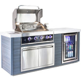 Mont Alpi Artwood Series 6.5 Ft Propane Outdoor Kitchen Island w/ 4-Burner Grill - MA400-AWBSS