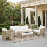 Driftbay - 6-Piece Resort Outdoor Conversation Set - White / Natural