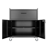 Rolling Metal Tool Storage Cabinet, Lockable Garage Storage Cabinet, Locking Metal Storage Cabinet With Wheels, Rolling Tool Chest, Assembly Required - Black