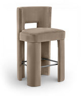 Zuno - Velvet Performance Fabric Upholstered Bar Stool (Set of 2)