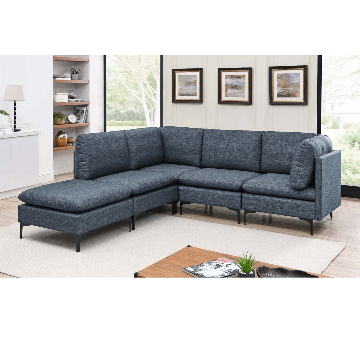 Upholstered Modular Sectional & Tall Legs