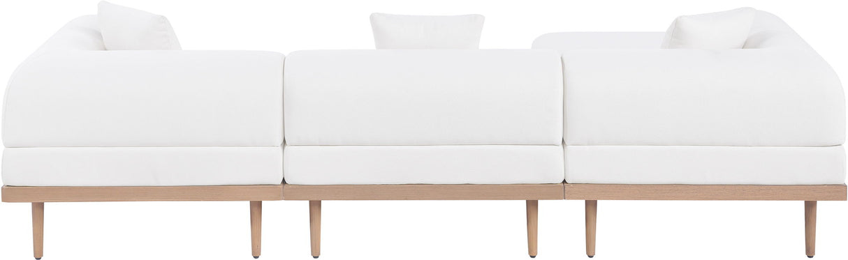 Laguna - 3 Piece Resilient Water Resistant Fabric 106.5" Upholstered Outdoor Patio Modular Sofa