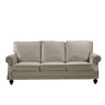 3 Seater Sofa With Nailhead Trim And Turned Legs For Living Room