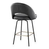 Renee - Upholstered Fixed-Height Counter Stool (Set of 2) - Black Metal