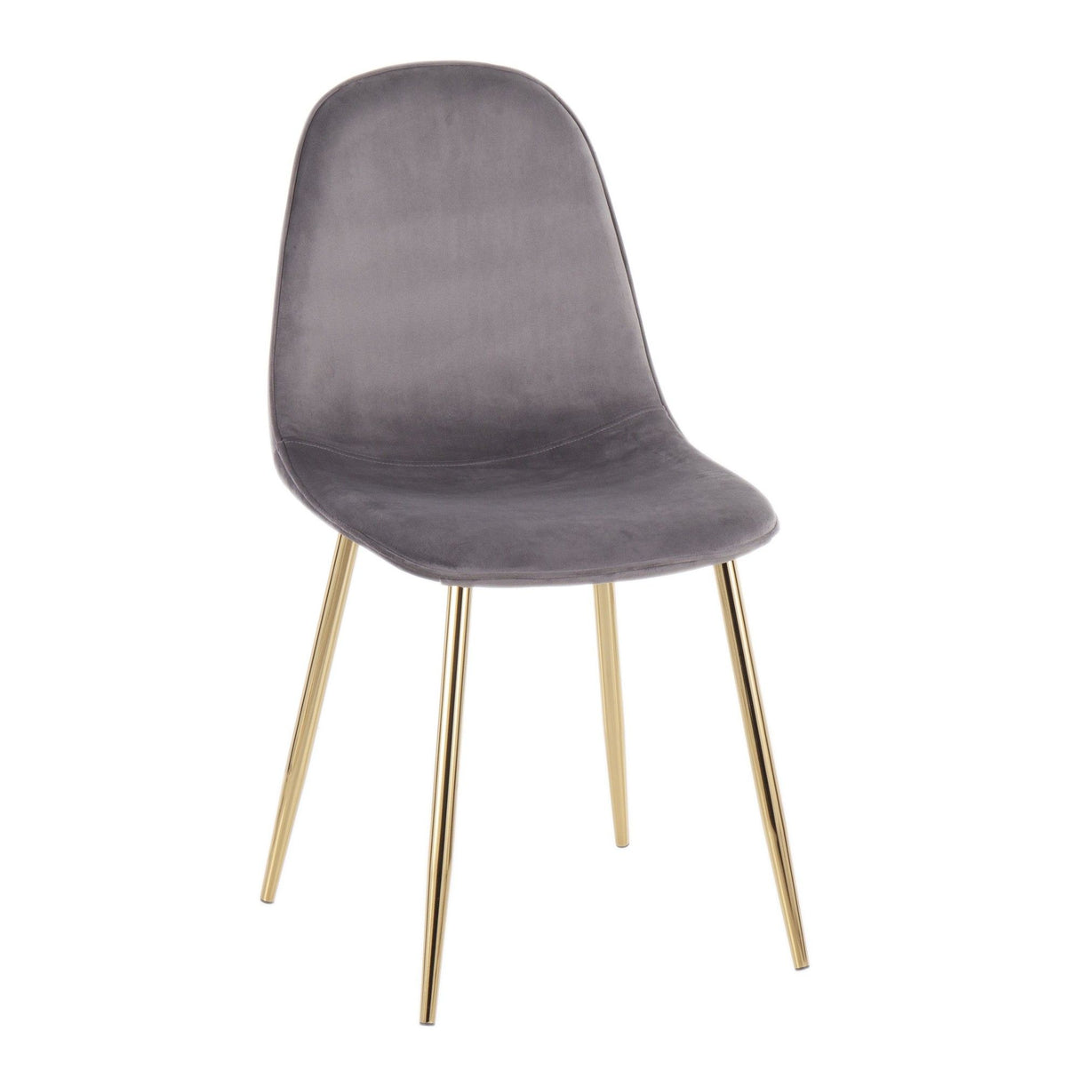 Pebble - Contemporary Chair (Set of 2) - Gold Steel, Velvet