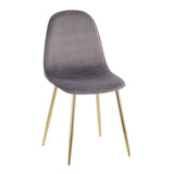 Pebble - Contemporary Chair (Set of 2) - Gold Steel, Velvet