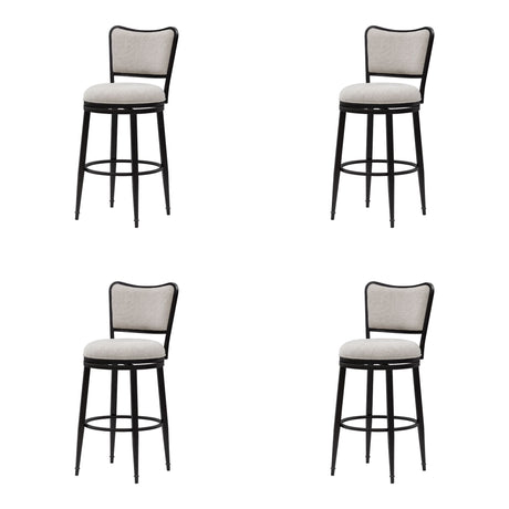 Baxter - Steel Frame Fabric Upholstered Swivel Bar Height Barstool