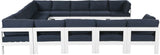 Nizuc - Outdoor Patio 13 Piece Modular Sectional With White Frame