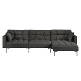Duzzy - Sectional Sofa - Dark Gray Fabric