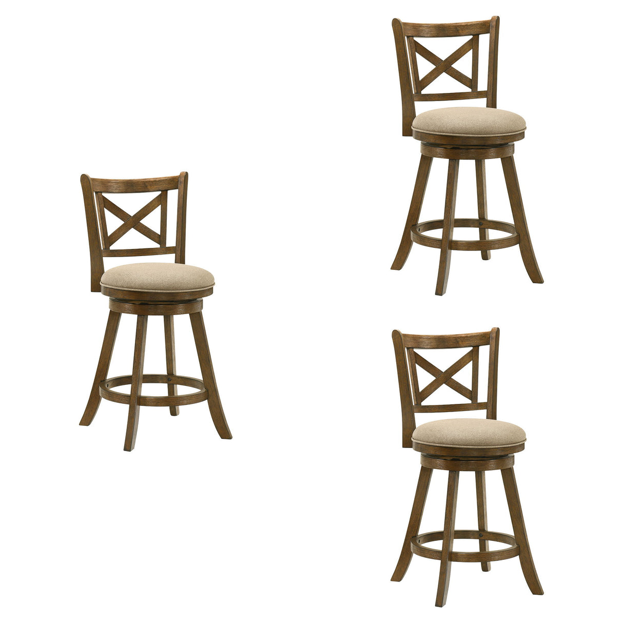 Kodi - Modern Farmhouse Swivel Wood Counter Height Kitchen Bar Stool