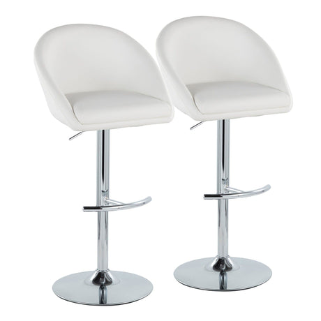 Matisse - Highback Adjustable Barstool With Rounded T Footrest (Set of 2) - Chrome Metal