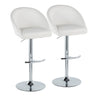 Matisse - Highback Adjustable Barstool With Rounded T Footrest (Set of 2) - Chrome Metal