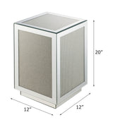 Noralie - 20" Accent Table - Mirrored, Faux Diamonds