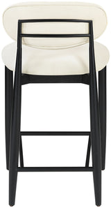 Riccio - Faux Leather Stool - Black Frame