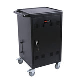 Mobile Charging Cart And Cabinet For Tablets Laptops 32-Device - Matt Black