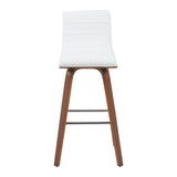Vienna - Modern Swivel Bar Height Stool - Walnut Finished Wood Frame
