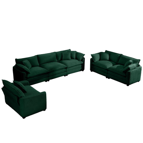 Elegant Corduroy Oversized Sectional Sofa Set With Deep Seats And Flexible Layout