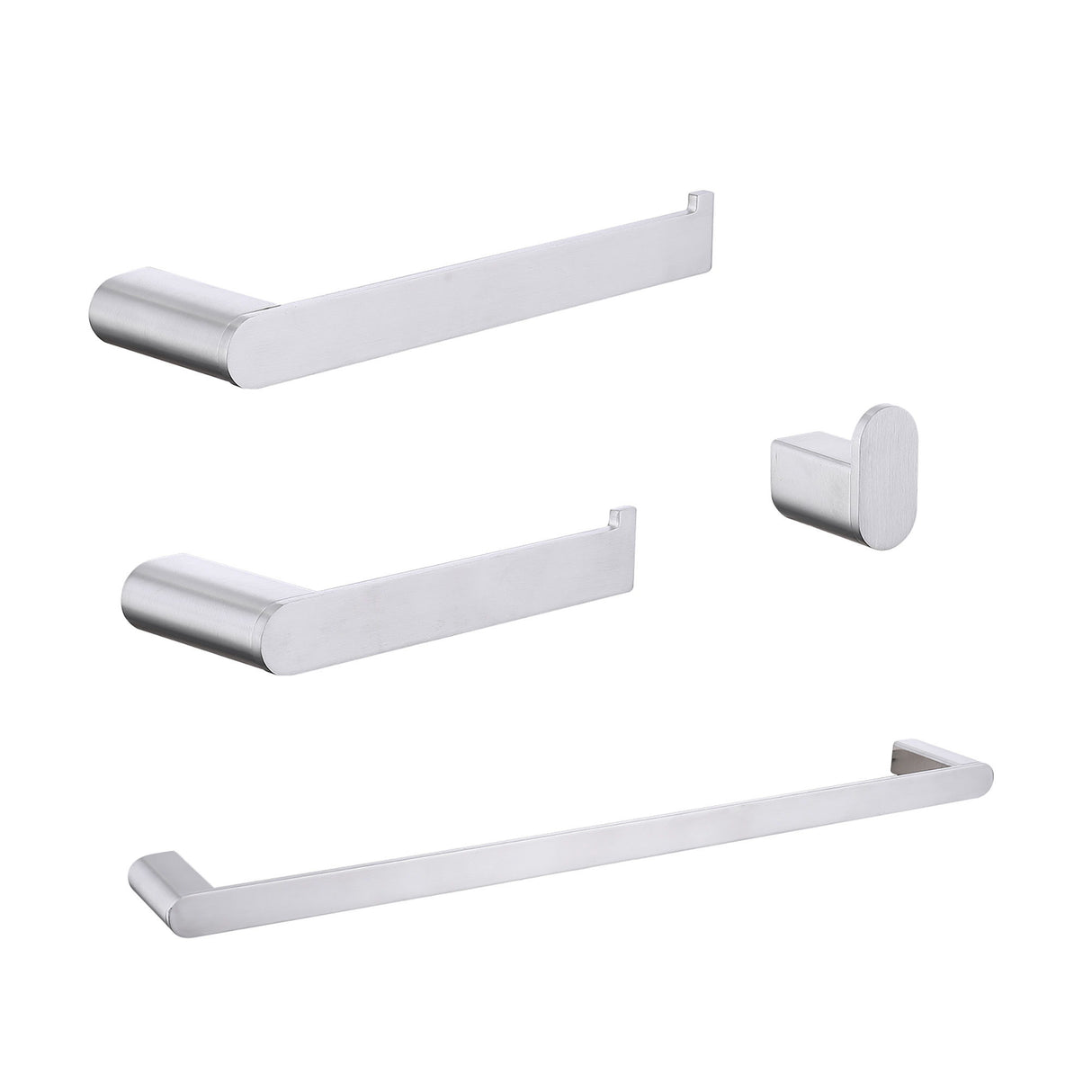 4 Pieces Bathroom Hardware Set Single Towel Bar, Towel Holder, Toilet Paper Holder