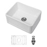 Apron Front Reversible Single Bowl Kitchen Sink & Grid And Strainer