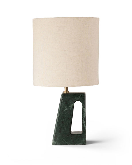 Vellum - Genuine Marble Base And Linen Textured Fabric Shade Table Lamp