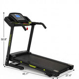 Foldable Treadmill With Incline For Home, Electric Running Machine With Speed Control, Pulse Monitor, 12 Training Programs - Black