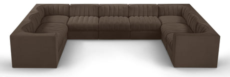 Rummi - Velvet Performance Fabric Upholstered 9 Piece Modular Sectional