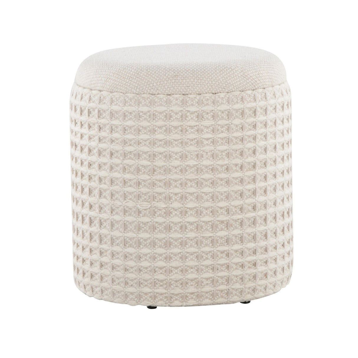 Tahoe - Waffle Ottoman - Ivory Wool