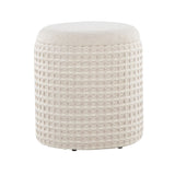 Tahoe - Waffle Ottoman - Ivory Wool