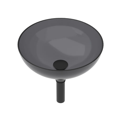 Artistic Tempered Glass Vessel Sink With Pop Up Drain