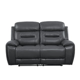 Lamruil - Motion Loveseat - Gray Top Grain Leather