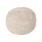 Bordeaux - Knitted Cotton Round Pouf