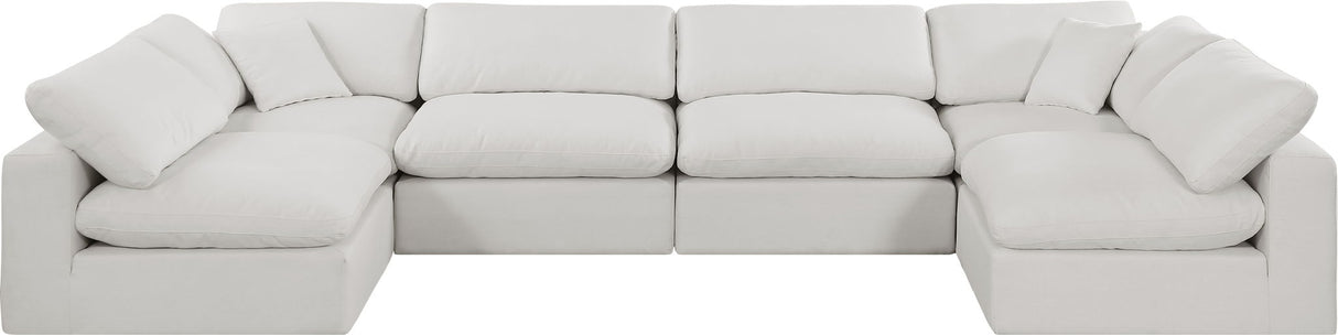 Comfy - 6 Piece Linen Modular Armless Sectional