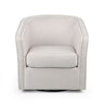Modern Upholstered Swivel Club Chair With Nailhead Trim