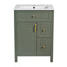 Elegant Bathroom Vanity With Ceramic Sink, Soft Close Doors And Drawers, Double Storage Racks