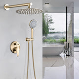 Wall Mounted Shower Set With High Pressure 10" Rain Shower Head And 5 Function Handheld Shower Head