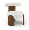 Calder - Linen Textured Fabric Upholstered Accent Chair - Painted Brown Base