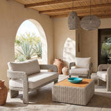 Sandbay - Olefin Water Resistant Fabric And Wicker Outdoor Patio Loveseat