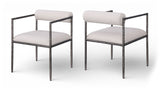 Axis - Linen Textured Beige Fabric Upholstered Dining Chair (Set of 2)