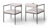 Axis - Linen Textured Beige Fabric Upholstered Dining Chair (Set of 2)