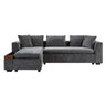Modern L Shaped Sectional Sofa With Chenille Upholstery And Wooden Storage