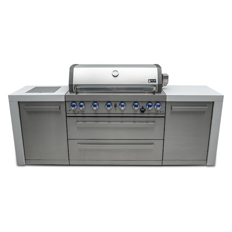 Mont Alpi Deluxe Series 8 Ft Propane Outdoor Kitchen Island w/ Side Burner - MAi805-D