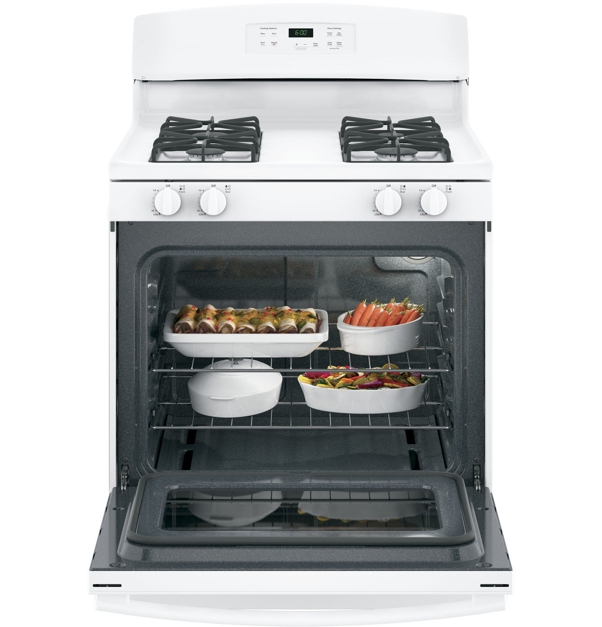 GE JGBS60DEKWW - 30 in. 4.8 cu. ft. Gas Range with 4 Sealed Burners - White
