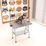 Folding Dog Pet Grooming Table Stainless Steel Frame Rubber Mat On Board With Adjustable Arm And Clamps Pet Dog Cat Grooming Table