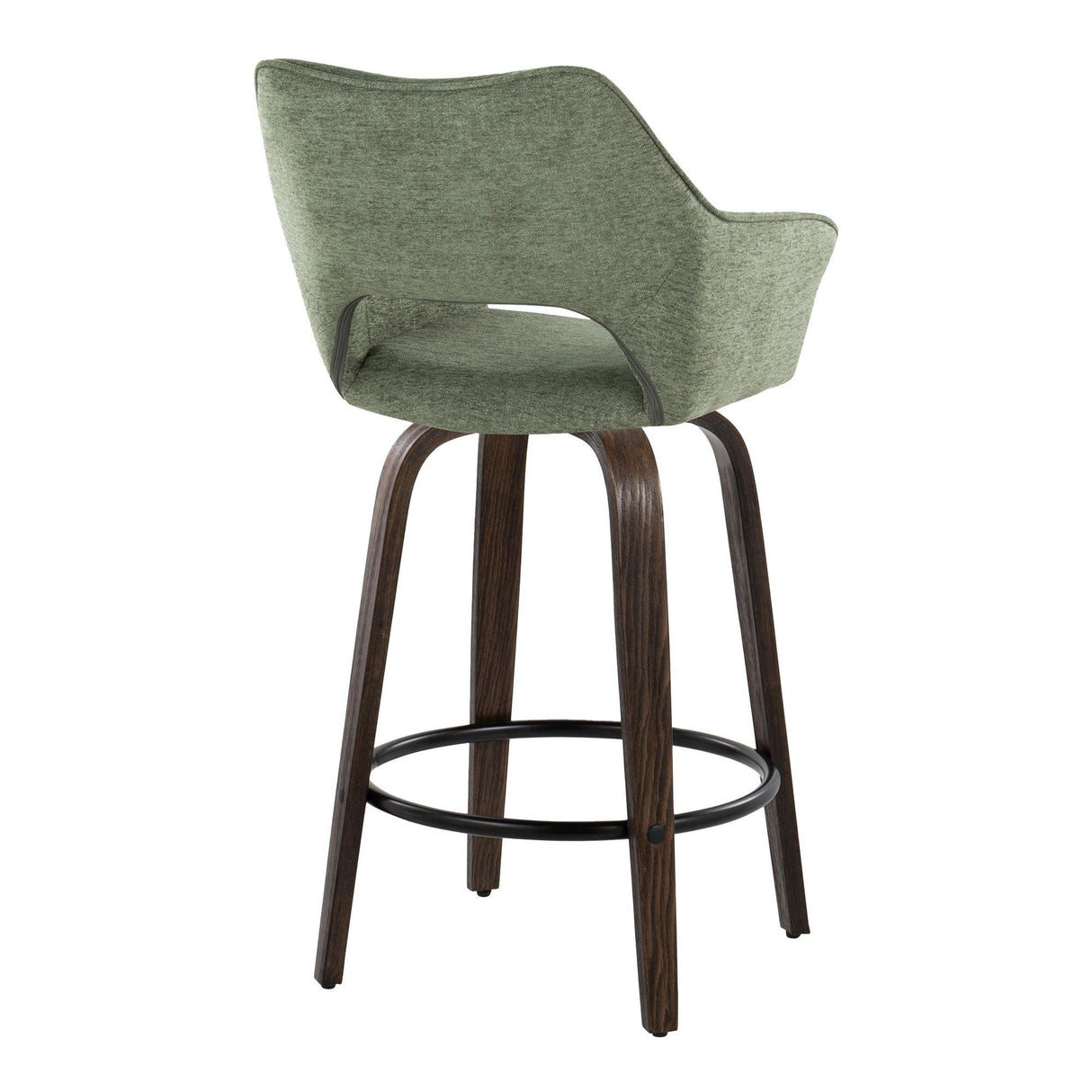 Mustang - 26" Fixed-Height Counter Stool With Swivel - Walnut Glazed Wood (Set of 2)