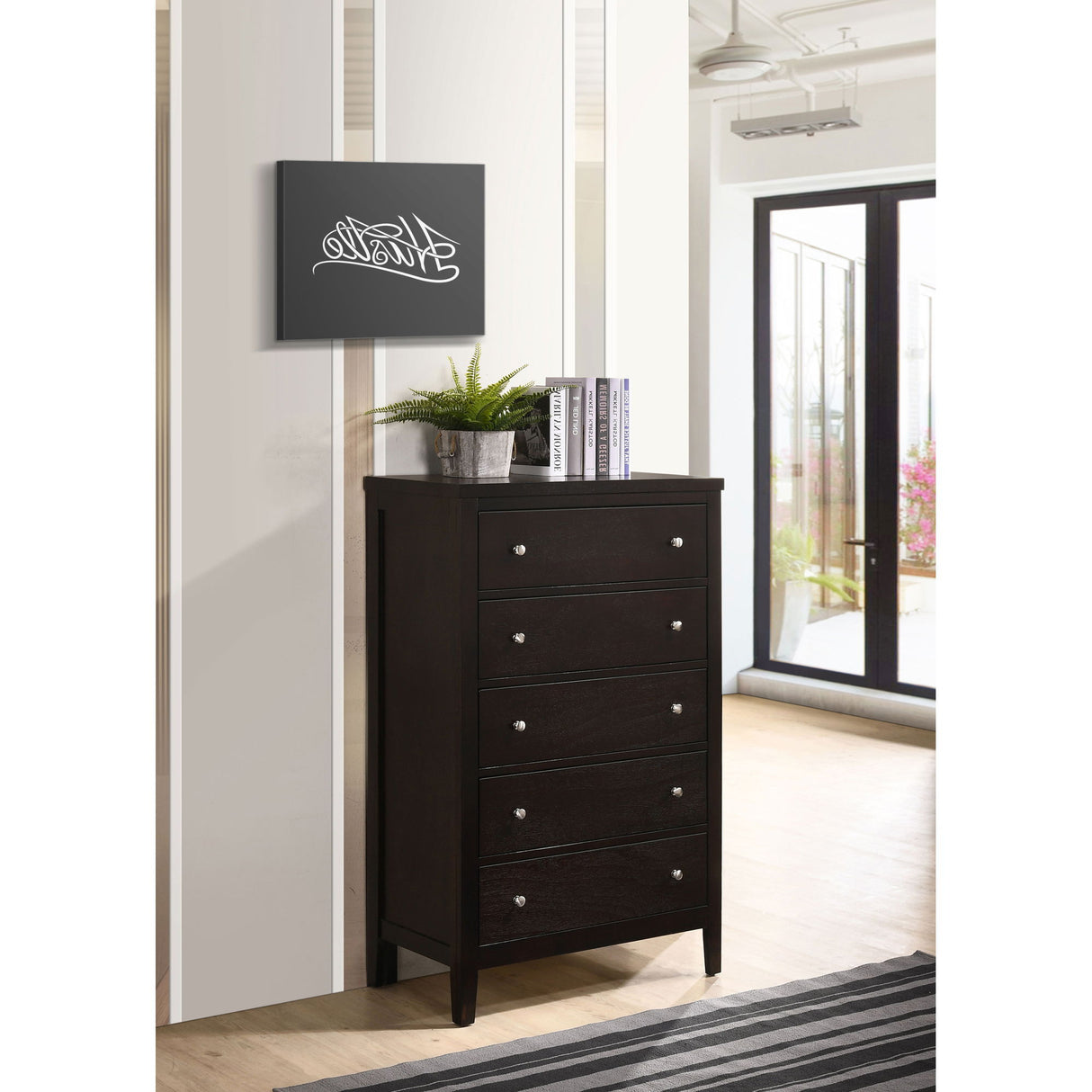 Payton - 5 Drawer - Cappuccino