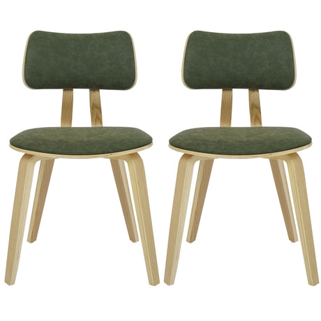 Jaguar - Curved Back Wood Dining Chair With Faux Leather Seat
