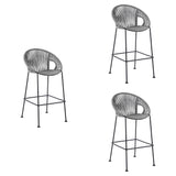 Acapulco - Indoor Outdoor Steel Bar Stool With Rope Set