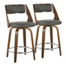 Cecina - Mid-Century Modern Fixed Height Counter Stool With Swivel And Round Footrest (Set of 2)