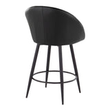 Matisse - 26" Highback Fixed-Height Counter Stool With Swivel And Round Black Metal Footrest (Set of 2) - Black Metal