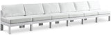 Nizuc - Outdoor Patio 6 Seat Armless Modular Sofa With White Frame